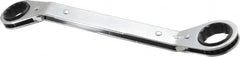 Lang - 13/16" x 15/16" 12 Point Reversible Ratcheting Offset Box Wrench - Double End, 9-1/8" OAL, Steel, 25° Offset - Benchmark Tooling