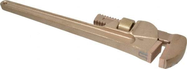 Ampco - 14" Bronze Straight Pipe Wrench - 1-1/2" Pipe Capacity - Benchmark Tooling