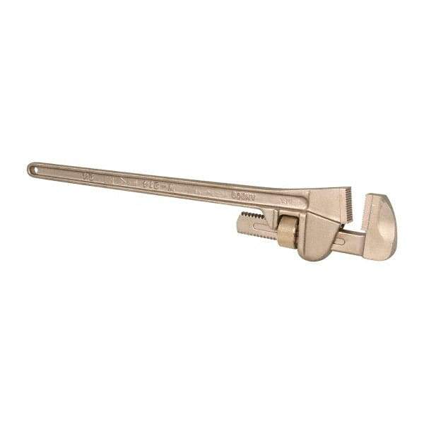 Ampco - 24" Bronze Straight Pipe Wrench - 2-1/2" Pipe Capacity - Benchmark Tooling