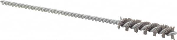 Brush Research Mfg. - 0.275" Diam Helical Nylon Tube Brush - Single Spiral, 0.018" Filament Diam, 1-1/4" Brush Length, 4-1/2" OAL, 0.112" Diam Steel Shank - Benchmark Tooling