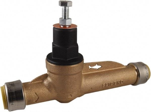 SharkBite - 1/2" Pipe, Push Fit End Connection, Bronze Body Pressure Regulating Valve - EPDM Seal, 200 psi Inlet Pressure, 10 to 70 psi Working Pressure - Benchmark Tooling
