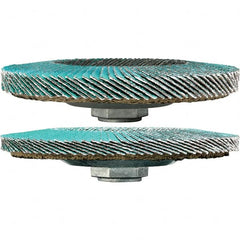 3M - 40 Grit, 4-1/2" Disc Diam, 5/8-11 Center Hole, Type 29 Zirconia Alumina Flap Disc - 13,300 Max RPM, Cloth Backing, Arbor Attaching System, Coated - Benchmark Tooling