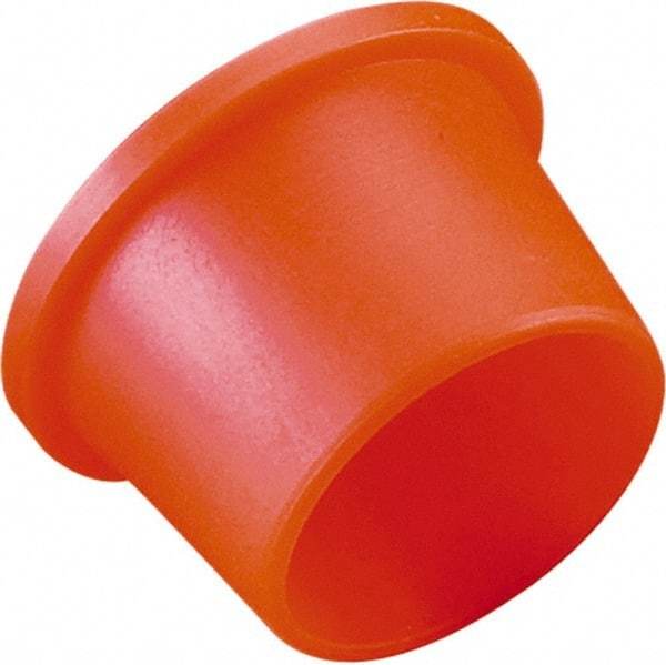 Caplugs - 2.262" ID, Round Head, Tapered Plug - 2.47" OD, 59/64" Long, Low-Density Polyethylene, Orange - Benchmark Tooling
