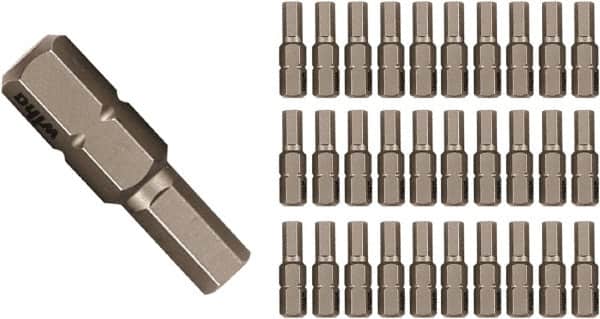 Wiha - 9/64" Hex Screwdriver Bit - 1/4" Drive, 25mm OAL - Benchmark Tooling