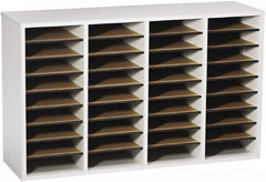 Safco - 39-1/4" Wide x 24" High x 11-3/4" Deep Laminated Compressed Wood Document Organizer - 36 Compartments, Gray, 9" Wide x 2-1/4" High x 11-1/2" Deep Compartment - Benchmark Tooling