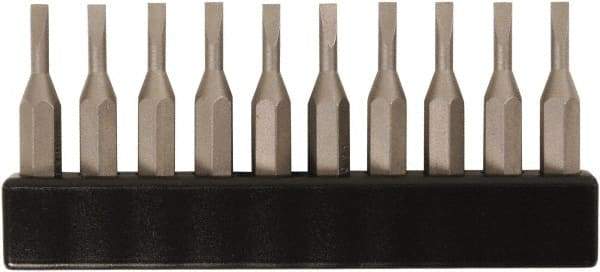 Wiha - 3mm Blade, 5/32" Drive Slotted Screwdriver Bit - 1-7/64" OAL - Benchmark Tooling