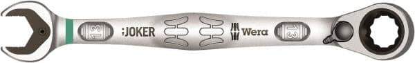 Wera - 1/2" 12 Point Combination Wrench - 15° Offset Angle, 6-13/16" OAL, Chrome Molybdenum Steel, Chrome Finish - Benchmark Tooling