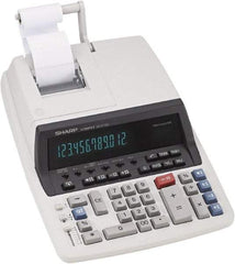 Sharp - Fluorescent Printing Calculator - 17mm Display Size, Light Gray, AC Powered, 12-1/2" Long x 8-3/4" Wide - Benchmark Tooling