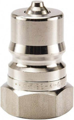 Parker - 1/2 NPTF 316 Stainless Steel Hydraulic Hose Female Pipe Thread Nipple - 1,500 psi, 12 GPM - Benchmark Tooling