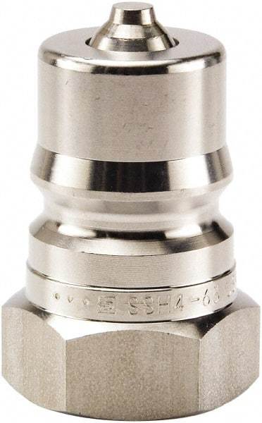 Parker - 1 NPTF 316 Stainless Steel Hydraulic Hose Female Pipe Thread Nipple - 1,000 psi, 50 GPM - Benchmark Tooling