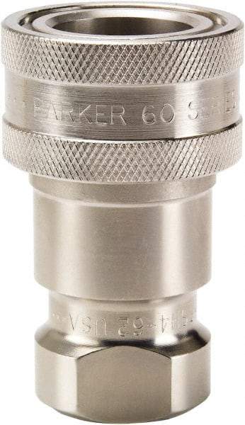 Parker - 1-5/16-12 SAE ORB 316 Stainless Steel Hydraulic Hose Female Straight Thread Coupler - 1,000 psi, 50 GPM, Series 60 - Benchmark Tooling