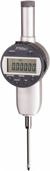 Fowler - 0 to 1/2" Range, 0.00005" Graduation, Electronic Drop Indicator - Flat Back, Accurate to 0.00016", Inch & Metric System, LCD Display - Benchmark Tooling