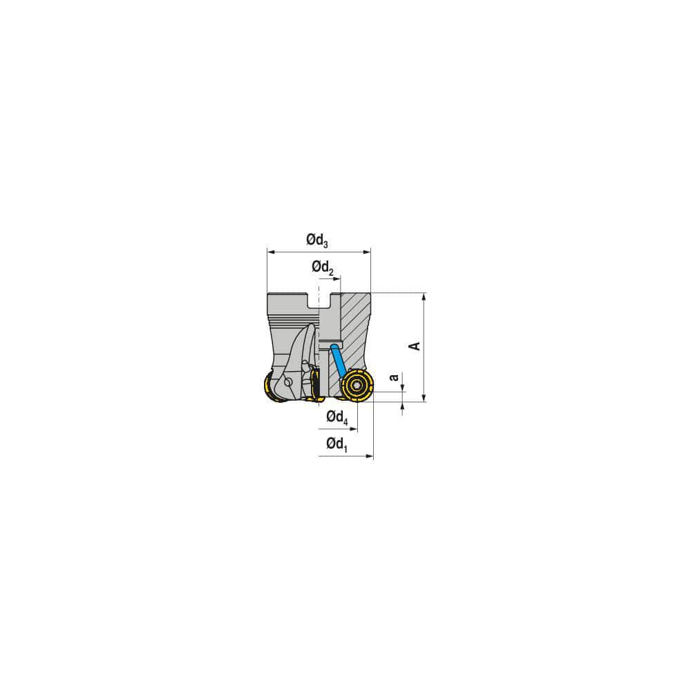 Indexable Copy Face Mills; Maximum Depth Of Cut: 3.00 mm; Compatible Insert Size Code: RNHU 1205..; Arbor Hole Diameter (mm): 27.00; Maximum Ramping Angle: 0 ™; Overall Height (mm): 50.00 mm; Series: A252-12; Number of Cutter Inserts: 8; Cutter Style: A2