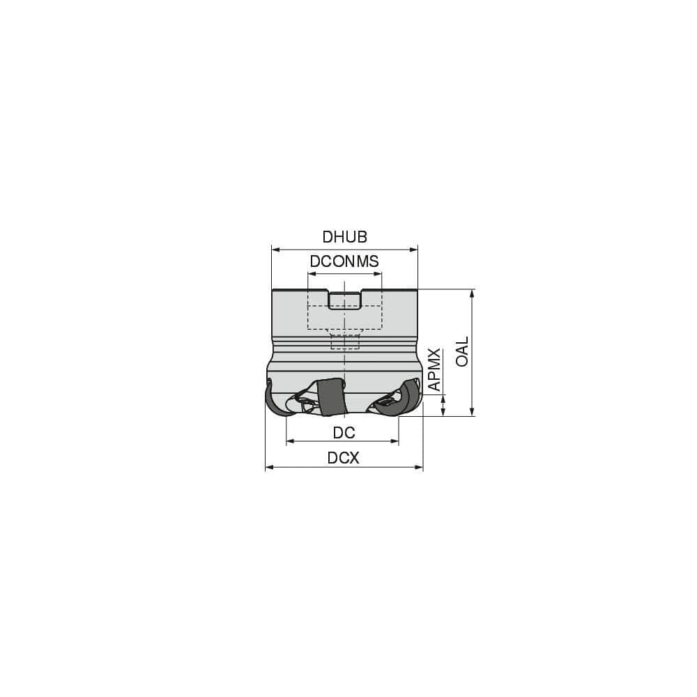 Indexable Copy Face Mills; Maximum Depth Of Cut: 6.00 mm; Compatible Insert Size Code: RN.. 1207; Arbor Hole Diameter (mm): 22.00; Maximum Ramping Angle: 0 ™; Overall Height (mm): 40.00 mm; Series: A262-12; Number of Cutter Inserts: 6; Cutter Style: A262