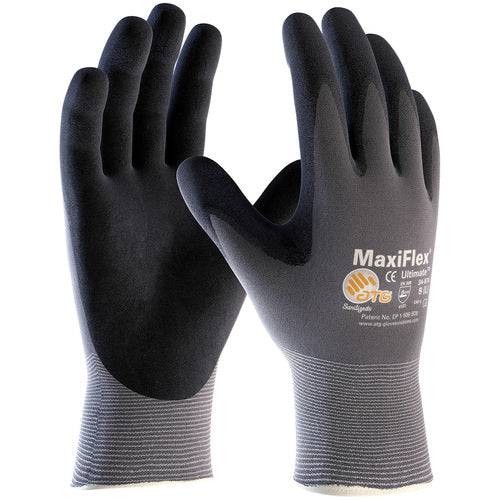34-874/XXL MaxiFlex Seamless Knits - MaxiFlex Ultimate - 15G Gray Nylon Shell - Black Nitrile MicroFoam Grip