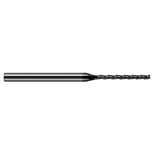 Miniature End Mills - Long Flute - 0.0850″ Cutter Diameter × 0.7500″ (3/4″) Length of Cut Carbide Square End Mill, 3 Flutes, Amorphous Diamond Coated - Exact Industrial Supply
