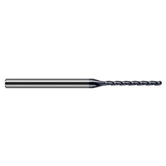 0.03″ Dia. × 1/8″ Shank × 1/4″ DOC × 2-1/2″ OAL, Carbide AlTiN, Long , 3 Flute, Ballnose End Mill - Exact Industrial Supply