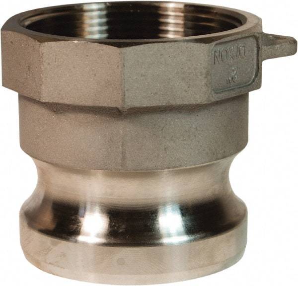 Dixon Valve & Coupling - 5" Stainless Steel Cam & Groove Suction & Discharge Hose Male Adapter Female NPT Thread - Part A, 5" Thread, 75 Max psi - Benchmark Tooling