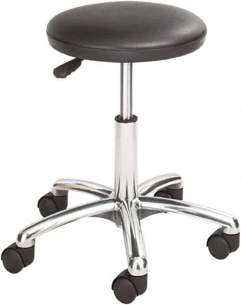Safco - 19 Inch Wide x 19-1/4 Inch Deep x 21 Inch High, Swivel Base, Lab Stool - Vinyl Seat, Black - Benchmark Tooling