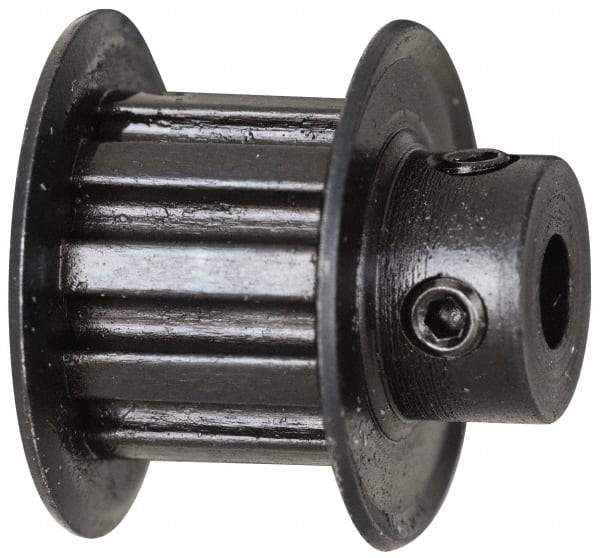 Power Drive - 21 Tooth, 1/4" Inside x 1.317" Outside Diam, Timing Belt Pulley - 1/4, 3/8" Belt Width, 1.337" Pitch Diam, Steel & Cast Iron - Benchmark Tooling