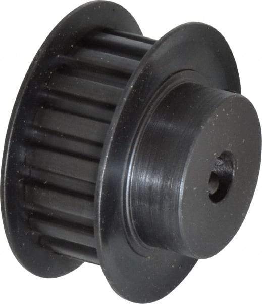 Power Drive - 18 Tooth, 1/4" Inside x 1-1/8" Outside Diam, Timing Belt Pulley - 1/4, 3/8" Belt Width, 1.146" Pitch Diam, Steel & Cast Iron - Benchmark Tooling