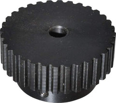 Power Drive - 32 Tooth, 5/16" Inside x 2.017" Outside Diam, Timing Belt Pulley - 1/4, 3/8" Belt Width, 2.037" Pitch Diam, Steel & Cast Iron - Benchmark Tooling