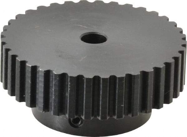 Power Drive - 36 Tooth, 5/16" Inside x 2.272" Outside Diam, Timing Belt Pulley - 1/4, 3/8" Belt Width, 2.292" Pitch Diam, Steel & Cast Iron - Benchmark Tooling