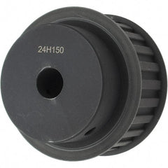 Power Drive - 24 Tooth, 3/4" Inside x 3.766" Outside Diam, Timing Belt Pulley - 1-1/2" Belt Width, 3.82" Pitch Diam, Steel & Cast Iron - Benchmark Tooling