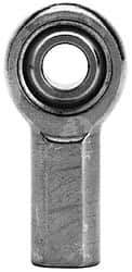 Made in USA - 3/16" ID, 5/8" Max OD, 3,736 Lb Max Static Cap, Plain Female Spherical Rod End - 10-32 RH, Alloy Steel with Steel Raceway - Benchmark Tooling