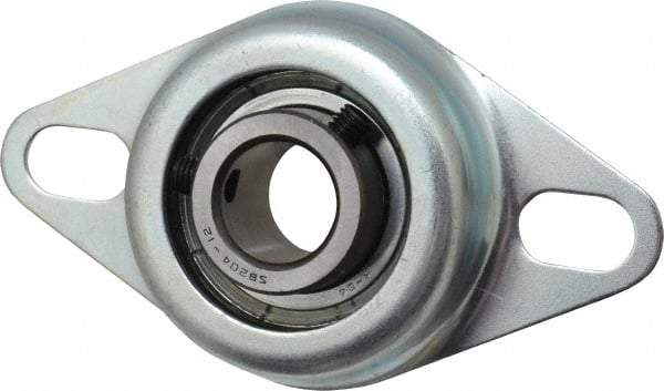 Value Collection - 3/4" ID, 1.2205" OAL x 4-1/2" OAH 2-Bolt Flange - 1,650 Lb Static Cap, 2,830 Lb Dyn Cap, 3-3/8" Btw Mnt Hole Ctrs, Stamped Steel Rubber Mount - Benchmark Tooling
