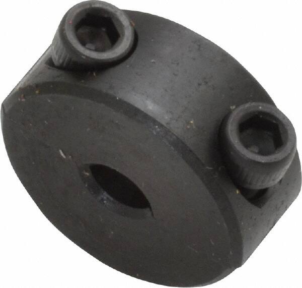 Climax Metal Products - 3/16" Bore, Steel, Two Piece Shaft Collar - 11/16" Outside Diam, 5/16" Wide - Benchmark Tooling