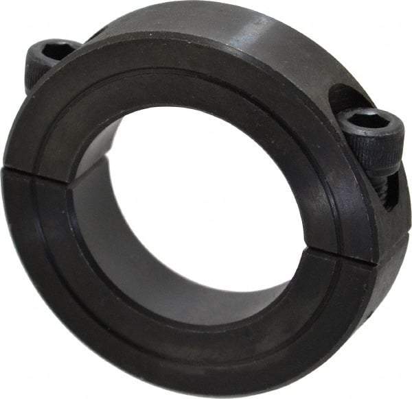 Climax Metal Products - 1-1/4" Bore, Steel, Two Piece Shaft Collar - 2-1/16" Outside Diam, 1/2" Wide - Benchmark Tooling