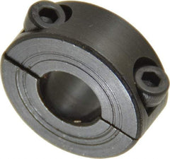 Climax Metal Products - 12mm Bore, Steel, Two Piece Shaft Collar - 1-1/8" Outside Diam - Benchmark Tooling