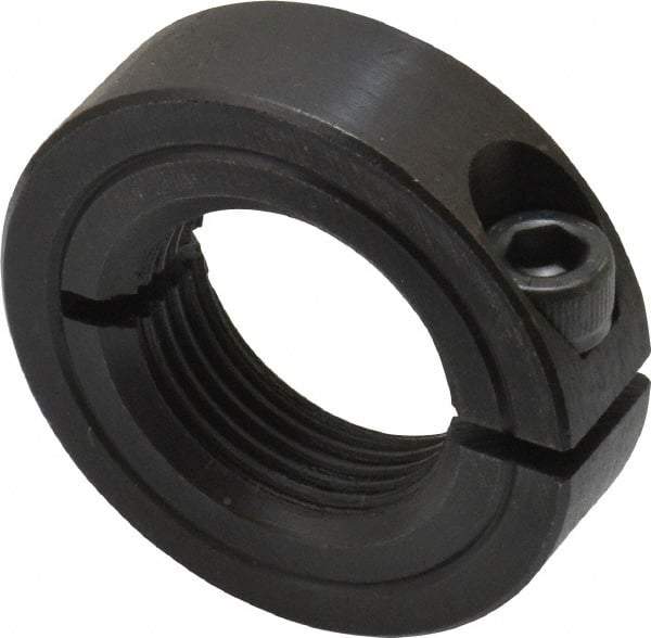 Climax Metal Products - 1-14 Thread, Steel, One Piece Threaded Shaft Collar - 1-3/4" Outside Diam, 1/2" Wide - Benchmark Tooling