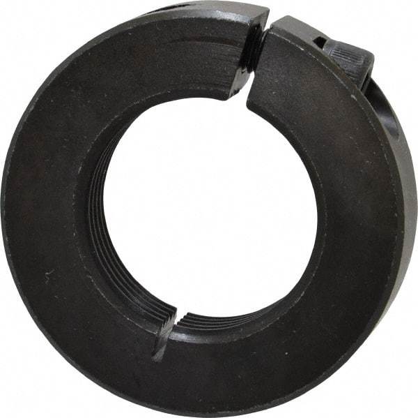 Climax Metal Products - 1-1/4-12 Thread, Steel, One Piece Threaded Shaft Collar - 2-1/16" Outside Diam, 1/2" Wide - Benchmark Tooling