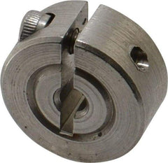 Climax Metal Products - 1/8" Bore, Stainless Steel, One Piece Clamp Collar - 11/16" Outside Diam, 5/16" Wide - Benchmark Tooling