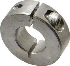 Climax Metal Products - 5/8" Bore, Stainless Steel, One Piece Clamp Collar - 1-5/16" Outside Diam, 7/16" Wide - Benchmark Tooling