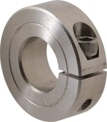 Climax Metal Products - 11/16" Bore, Stainless Steel, One Piece One Piece Split Shaft Collar - 1-1/2" Outside Diam, 1/2" Wide - Benchmark Tooling