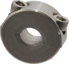 Climax Metal Products - 1/4" Bore, Stainless Steel, Two Piece Shaft Collar - 11/16" Outside Diam, 5/16" Wide - Benchmark Tooling