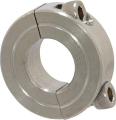 Climax Metal Products - 5/8" Bore, Stainless Steel, Two Piece Shaft Collar - 1-5/16" Outside Diam, 7/16" Wide - Benchmark Tooling