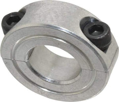 Climax Metal Products - 5/8" Bore, Aluminum, Two Piece Shaft Collar - 1-5/16" Outside Diam, 7/16" Wide - Benchmark Tooling