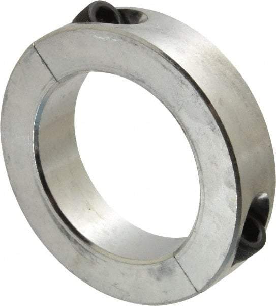 Climax Metal Products - 2" Bore, Aluminum, Two Piece Shaft Collar - 3" Outside Diam, 11/16" Wide - Benchmark Tooling