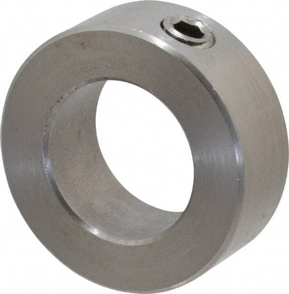 Climax Metal Products - 7/8" Bore, Stainless Steel, Set Screw Shaft Collar - 1-1/2" Outside Diam, 9/16" Wide - Benchmark Tooling