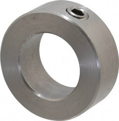 Climax Metal Products - 7/8" Bore, Stainless Steel, Set Screw Shaft Collar - 1-1/2" Outside Diam, 9/16" Wide - Benchmark Tooling