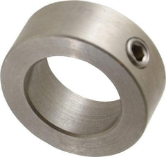 Climax Metal Products - 15/16" Bore, Stainless Steel, Set Screw Shaft Collar - 1-1/2" Outside Diam, 9/16" Wide - Benchmark Tooling