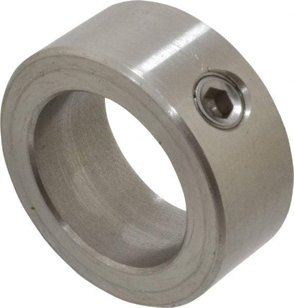 Climax Metal Products - 1" Bore, Stainless Steel, Set Screw Shaft Collar - 1-1/2" Outside Diam, 5/8" Wide - Benchmark Tooling