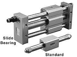 SMC PNEUMATICS - 4" Stroke x 3/8" Bore Double Acting Air Cylinder - 10-32 Port - Benchmark Tooling