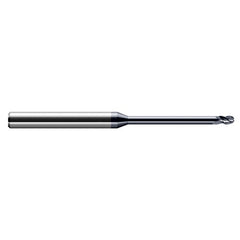 3/64″ Dia. × 1/8″ Shank × 0.07″ DOC × 2-1/2″ OAL, Carbide AlTiN, Stub , 3 Flute, Ballnose End Mill - Exact Industrial Supply