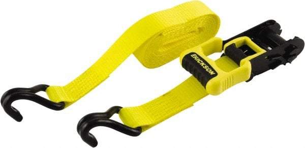 Erickson Manufacturing - 16' Long x 1-1/4" Wide, 2,500 Lb Basket Capacity, Polyester & Steel Web Sling - Yellow & Black - Benchmark Tooling
