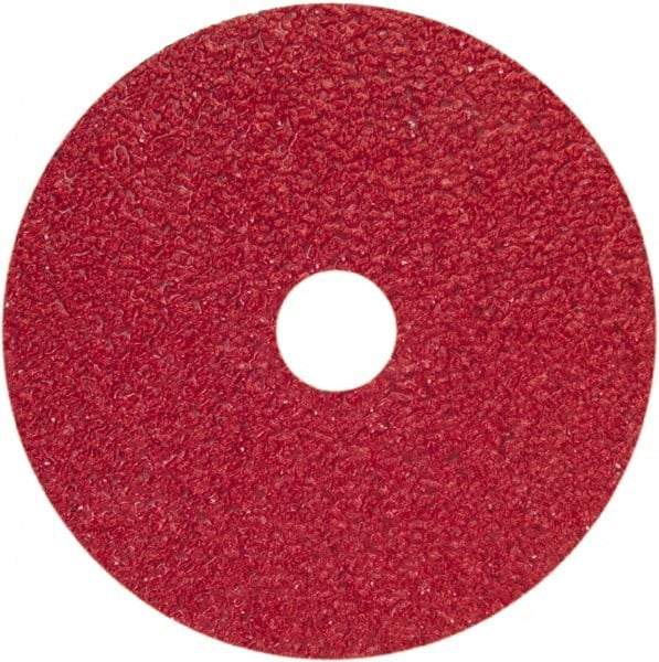 Norton - 80 Grit, 5" Disc Diam, 7/8" Center Hole, Type 29 Ceramic Alumina Flap Disc - 12,000 Max RPM, Fiberglass Backing, Arbor Attaching System, Coated - Benchmark Tooling